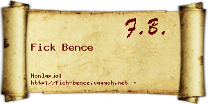 Fick Bence névjegykártya
